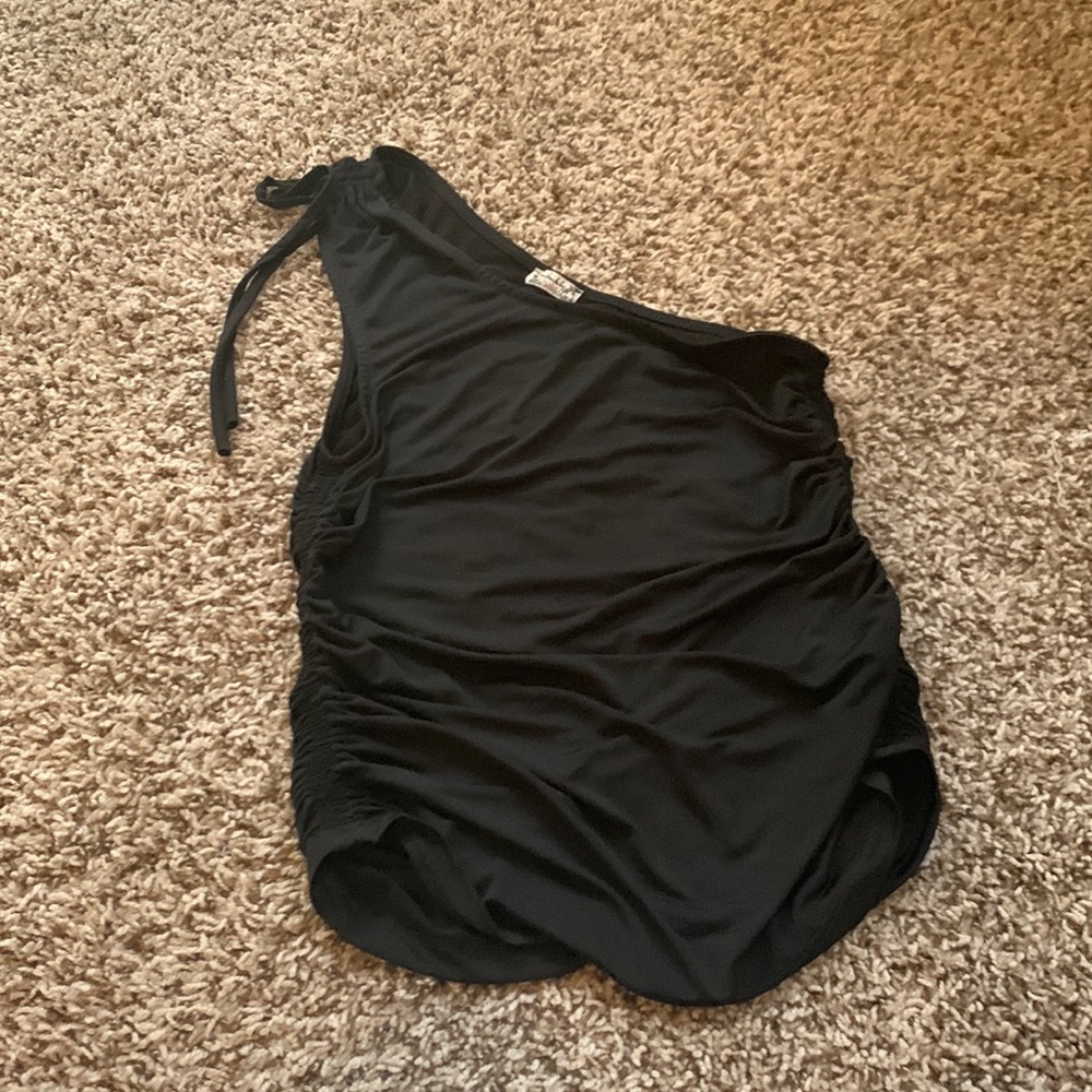 Black one shoulder top